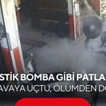 Lastik bomba gibi patladı! İşçi havaya uçtu, ölümden döndü
