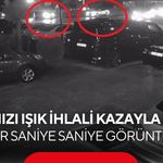 Kırmızı ışıkta geçti, kazaya böyle davetiye çıkardı! O anlar kamerada...