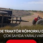 Salihli’de traktör römorku devrildi: Çok sayıda yaralı var