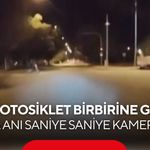 İki motosiklet birbirine girdi! Kaza anı saniye saniye kamerada