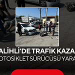 Salihli’de trafik kazası... Motosiklet sürücüsü yaralı