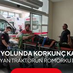 Köy yolunda korkunç kaza! İşçi taşıyan traktörün römorku devrildi