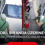 Otomobil bir anda üzerine geldi! Yayanın ölümden döndüğü anlar kamerada