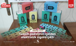 Tespih paketinin içinden elektronik sigara çıktı