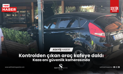 Kontrolden çıkan araç kafeye daldı