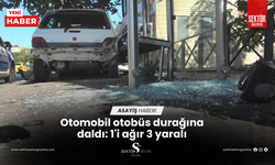 Otomobil otobüs durağına daldı: 1'i ağır 3 yaralı