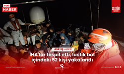 İHA'lar tespit etti, lastik bot içindeki 52 kişi yakalandı