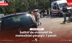 Salihli’de otomobil ile motosiklet çarpıştı: 1 yaralı