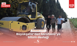 Büyükşehirden Saruhanlı’ya bitüm desteği