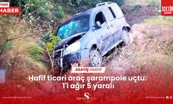 Hafif ticari araç şarampole uçtu: 1'i ağır 5 yaralı