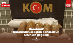 Durdurulan araçtan bandrolsüz tütün ele geçirildi