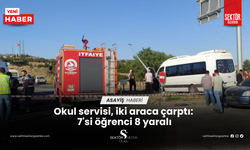 Okul servisi, iki araca çarptı: 7'si öğrenci 8 yaralı