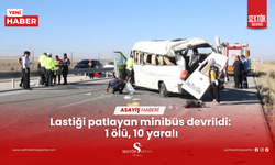 Lastiği patlayan minibüs devrildi: 1 ölü, 10 yaralı