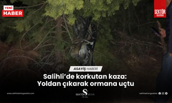 Salihli’de korkutan kaza: Yoldan çıkarak ormana uçtu