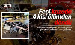 Feci kazada 4 kişi ölümden döndü