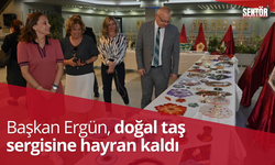 Başkan Ergün, doğal taş sergisine hayran kaldı