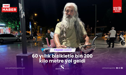 60 yıllık bisikletle bin 200 kilo metre yol geldi