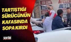 Tartıştığı sürücünün kafasında sopa kırdı