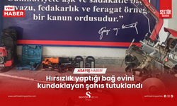 Hırsızlık yaptığı bağ evini kundaklayan şahıs tutuklandı