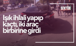 Işık ihlali yapıp kaçtı, iki araç birbirine girdi