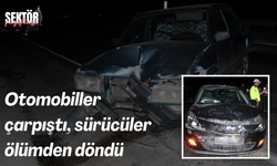 Otomobiller çarpıştı, sürücüler ölümden döndü