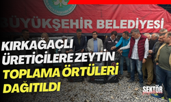 Kırkağaçlı üreticilere zeytin toplama örtüleri dağıtıldı