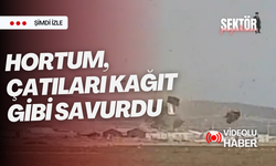 Hortum, çatıları kağıt gibi savurdu