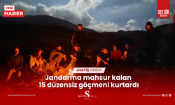 Jandarma mahsur kalan 15 düzensiz göçmeni kurtardı