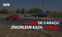 Salihli’de 3 araçlı zincirleme kaza: 2 yaralı