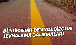 Büyükşehir’den yol çizgi ve levhalama çalışmaları