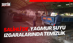 Salihli’de, yağmur suyu ızgaralarında temizlik