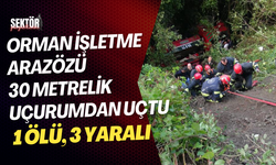 Orman İşletme arazözü 30 metrelik uçurumdan uçtu: 1 ölü, 3 yaralı,