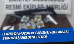 Elazığ’da huzur ve güven uygulaması: 2 bin 924 şahıs denetlendi