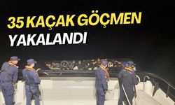 Ezine açıklarında 35 kaçak göçmen yakalandı