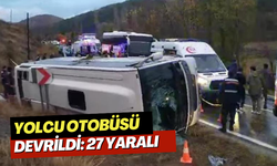 Yolcu otobüsü devrildi: 27 yaralı