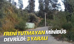 Freni tutmayan minibüs devrildi: 3 yaralı