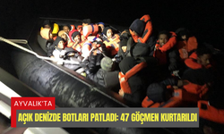 Açık denizde botları patladı: 47 göçmen kurtarıldı