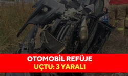 Otomobil refüje uçtu: 3 yaralı