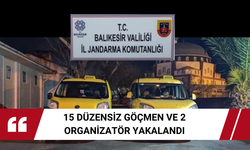 15 düzensiz göçmen ve 2 organizatör yakalandı