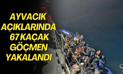 Ayvacık açıklarında 67 kaçak göçmen yakalandı