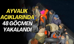 Ayvalık açıklarında 48 göçmen yakalandı