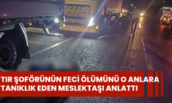 Tır şoförünün feci ölümünü o anlara tanıklık eden meslektaşı anlattı