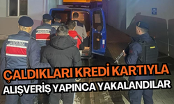 Çaldıkları kredi kartıyla alışveriş yapınca yakalandılar