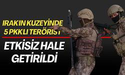 Irak'ın kuzeyinde 5 PKK'lı terörist etkisiz hale getirildi