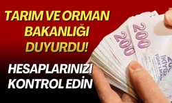 Tarım ve Orman Bakanlığı duyurdu! Hesaplarınızı kontrol edin