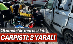 Otomobil ile motosiklet çarpıştı: 2 yaralı