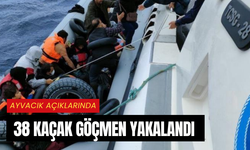 Ayvacık açıklarında 38 kaçak göçmen yakalandı