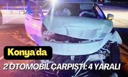 Konya'da 2 otomobil çarpıştı: 4 yaralı