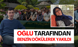 Oğlu tarafından benzin dökülerek yakıldı