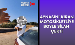 Aynasını kıran motosikletliye böyle silah çekti